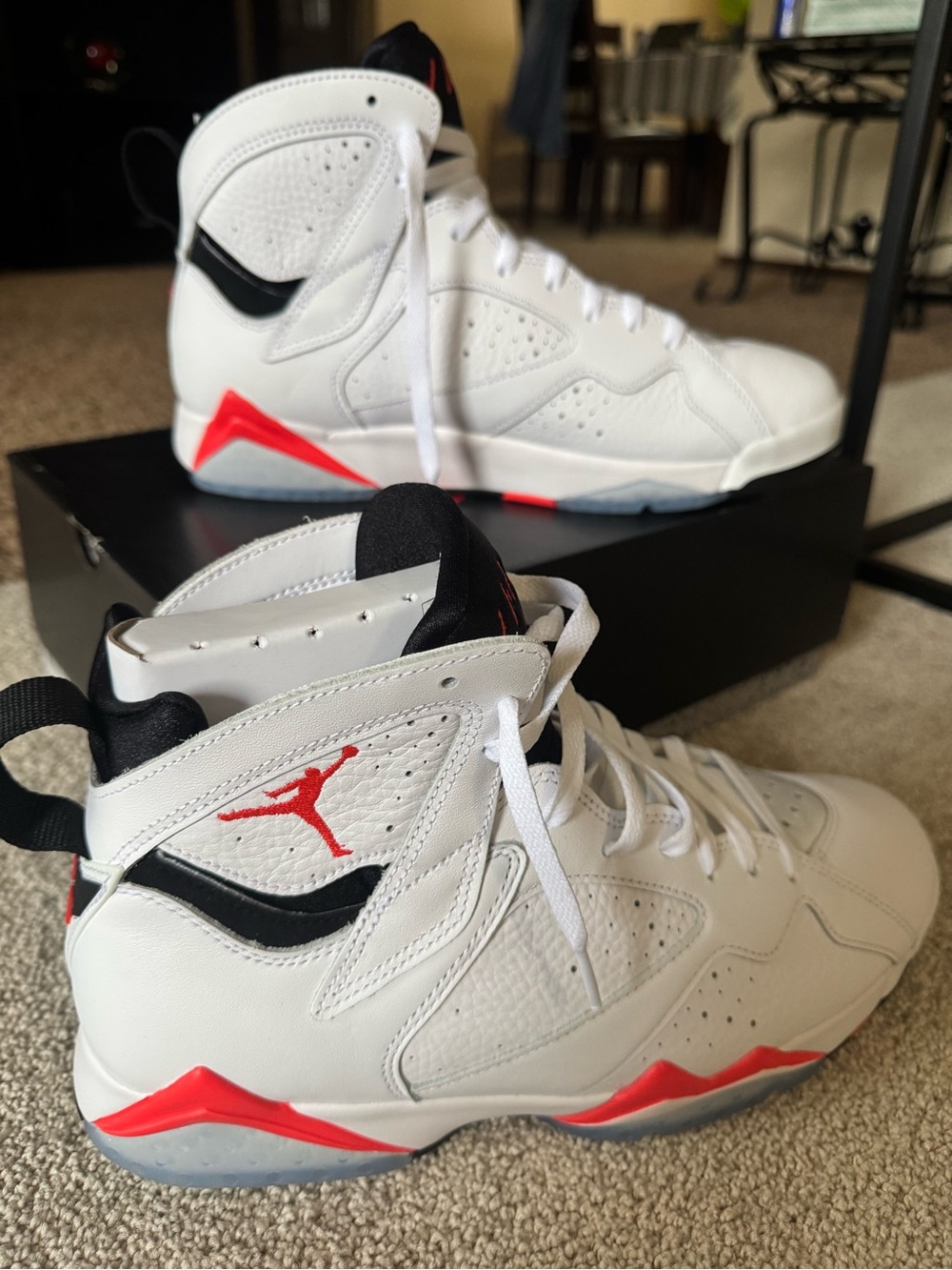 Jordan Kids White and Red High-Top Basketball Sneakers